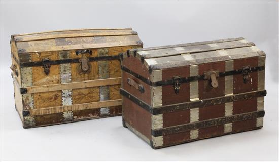 Two Victorian dome top trunks, 2ft 9in. and 2ft 7in.